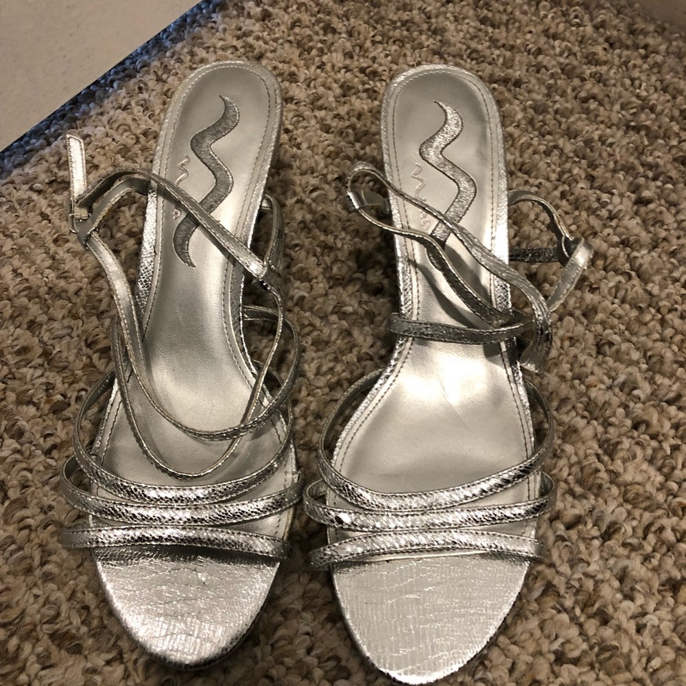 Silver strap 2in heels by Nina